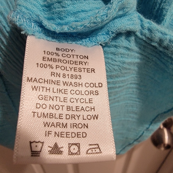 Denim & Co Floral Embroidered Top - Picture 3 of 3